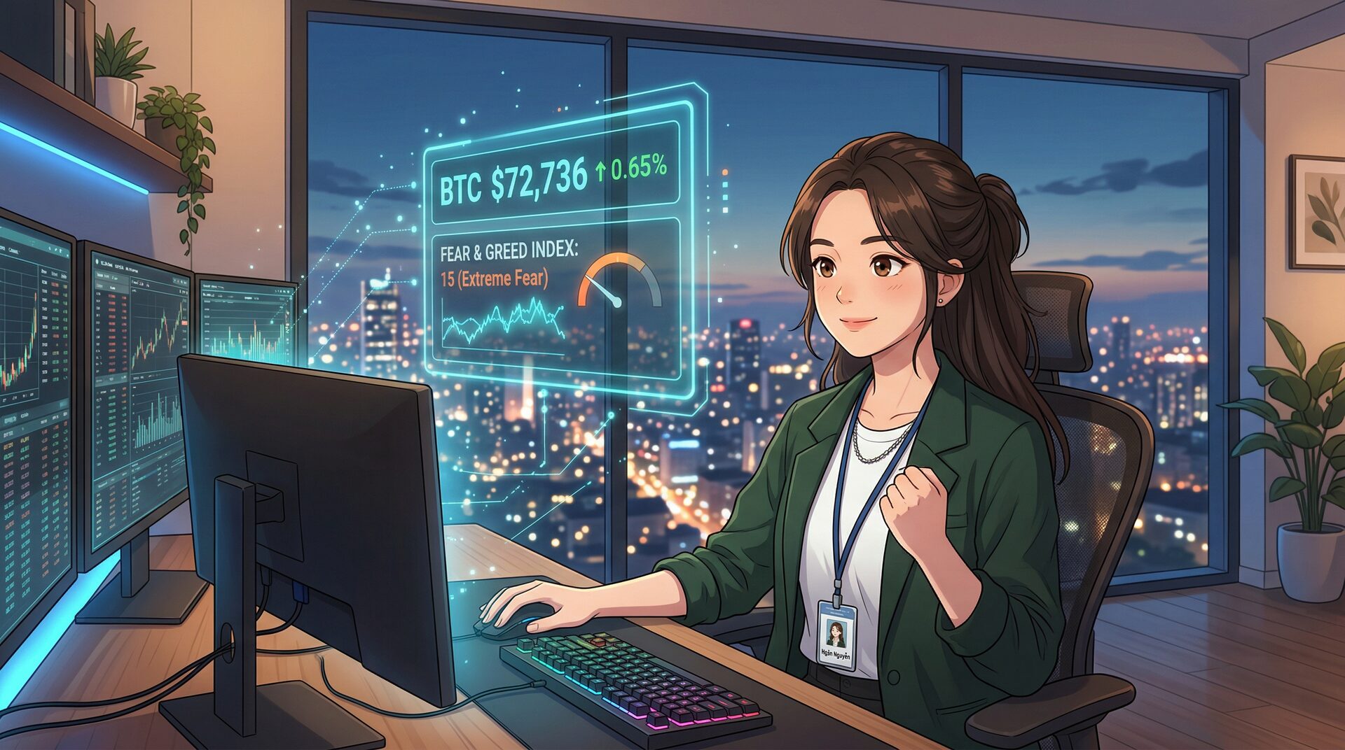 BTC +5.4% vượt $72K: Tuần phục hồi mạnh giữa Extreme Fear — Ngân Weekly W15